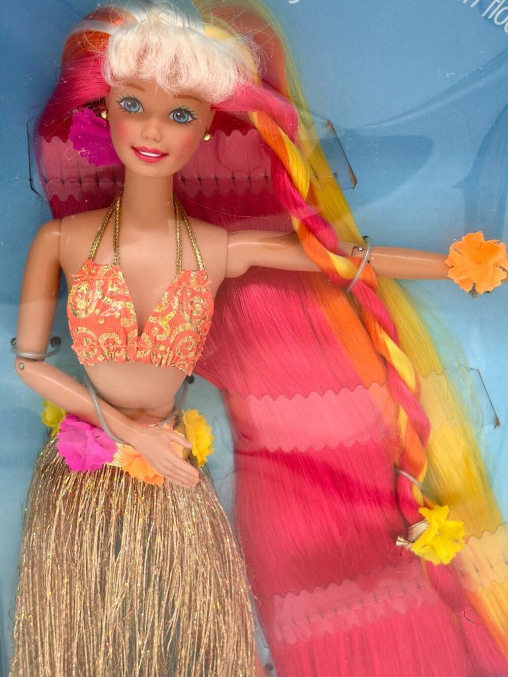 Vintage 1996 Hula Hair Barbie NRFB Mattel